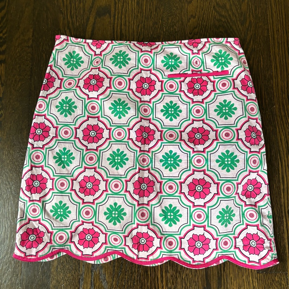 olftini womens golf skirt Mrs Bright side Long Size 6L Pink Green Pockets - Picture 4 of 8